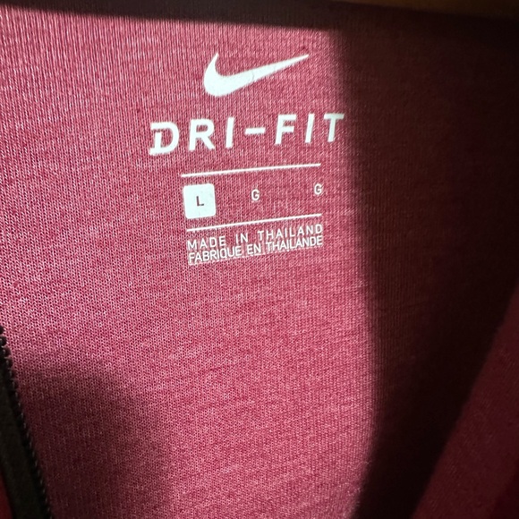 Nike Men's Burgundy Zip-Up Hoodie Dri-Fit Jacket sz L - Picture 6 of 6